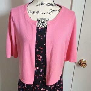 Pink Knit Shrug with 3/4 Sleeves